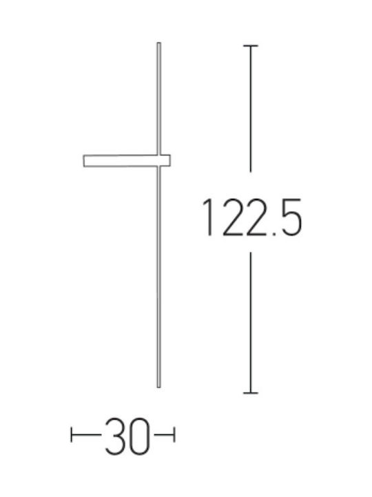 Zambelis Lights Μοντέρνο Φωτιστικό Τοίχου με Ενσωματωμένο LED και Θερμό Λευκό Φως σε Μαύρο Χρώμα Πλάτους 6.3cm  19117 - second view
